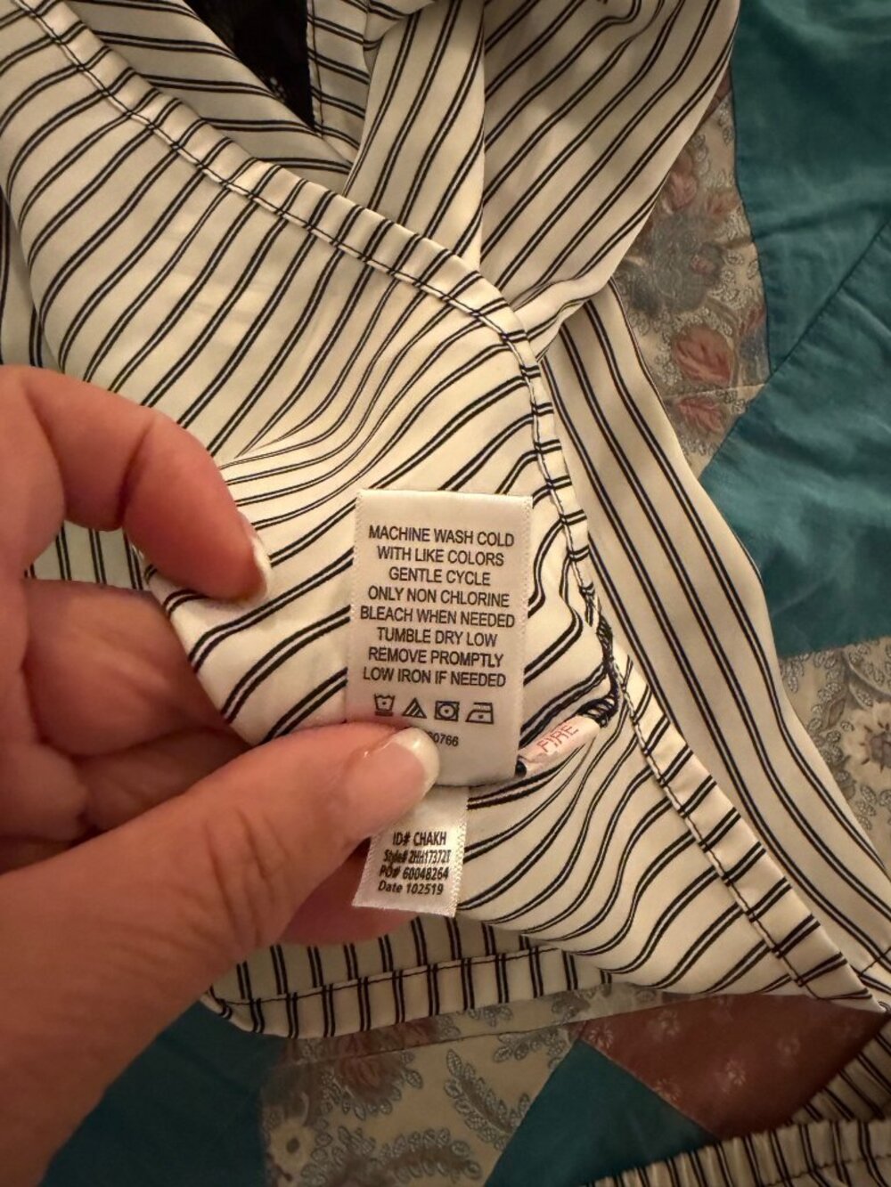 H Halston Womens Camisole Pajama Set Size M White Black Stripe Satin Lounge - Picture 6 of 9